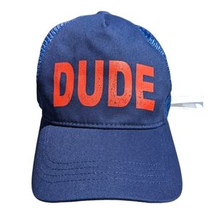 Gymboree Blue/Red "DUDE" Graphic Trucker Snap Hat